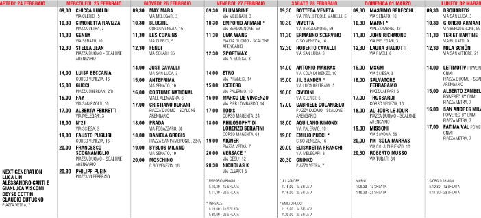 milano moda donna 2015 calendario sfilate