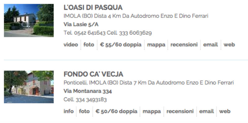 bad and breakfast vicino autodromo Imola 2