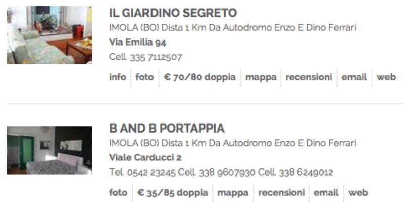 bad and breakfast vicino autodromo Imola 5